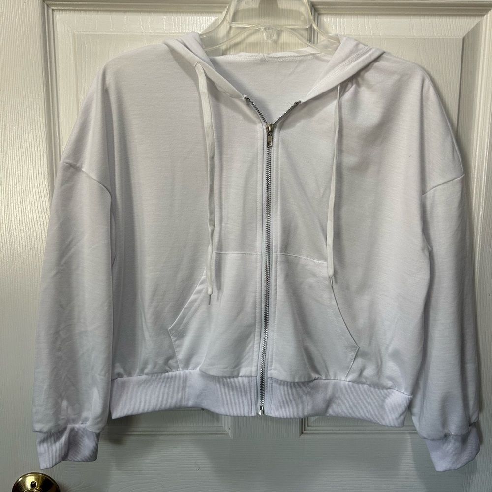 White Zip-Up Hoodie